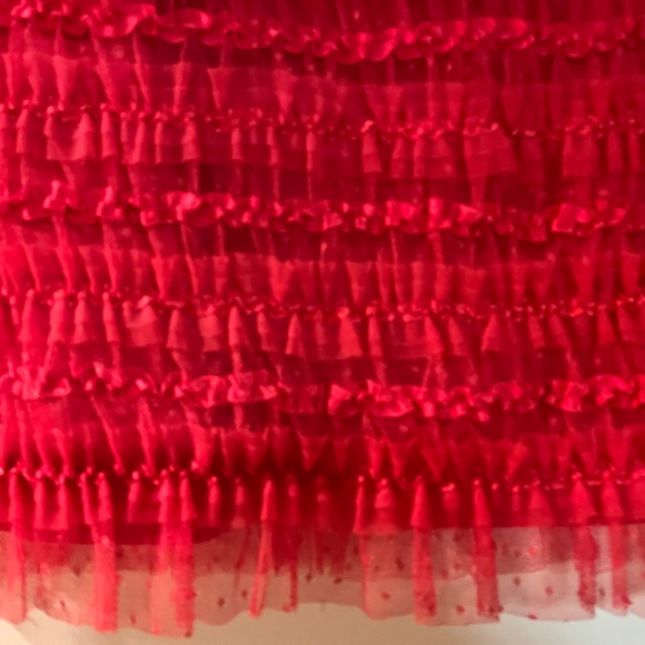 Givenchy NWT Red Hot Skirt Chiffon Ribbon Knee Length S 4 - Picture 4 of 6